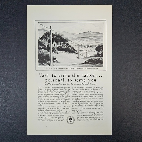 1930‎ AT&T American Telephone & Telegraph Co Vintage Print Ad Bell Laboratories